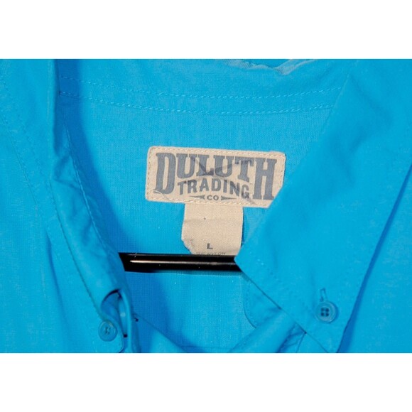 Duluth Trading Company Outdoor Nylon Shirt Button Up Blue Sz L - Picture 6 of 6